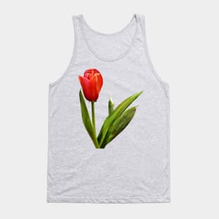 Single Red Tulip Tank Top